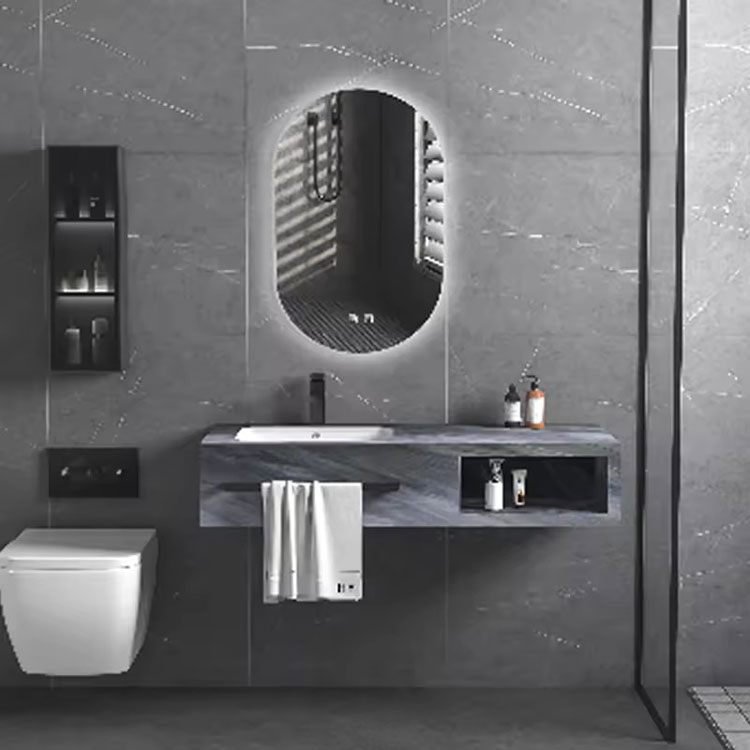 Luxuzko marmol bainugela hutsea LED ispiluarekin